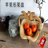 竹木制品创意竹家具茶几摆件竹子变形果盘果盆折叠式水果篮