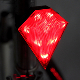 钻石型警示山地车激光尾灯 自行车单车安全尾灯 防水壳充电山地车