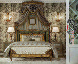 美式实木床 欧式皇后1.8米新古典双人大床简约现代创意双人雕花床