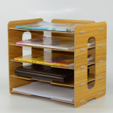 W04木质文件架A4木制书本置物架资料箱办公室书桌面收纳盒包邮