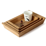 竹制茶盘实木长方形带把手托盘 小号竹木盘子餐具小号碗筷收纳