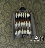 GXG男装14新款 冬装时尚百搭款灰色针织衫44220007