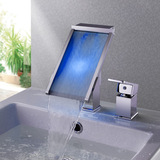 2016新款三色水龙头 水利发电现代简约led灯温控变色浴缸水龙头