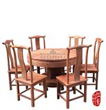 红木餐桌 缅甸花梨木圆桌红木餐台实木餐桌原木生磨1.2米实木餐桌