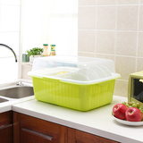 塑料碗柜带盖放碗箱洗碗架碗碟沥水篮双层厨房碗筷餐具收纳盒