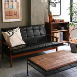 北欧式复古简约现代皮艺沙发椅单人双人咖啡厅休闲小户型沙发组合