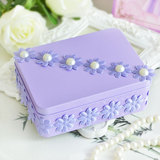 结婚喜糖盒紫色欧式马口铁喜糖盒创意铁盒婚礼糖盒个性英伦风礼盒