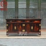 老挝大红酸枝素面餐边柜实木收纳柜交趾黄檀黑料中式仿古红木家具