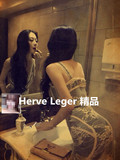 Herve Leger2016名媛显瘦睫毛蕾丝欧美晚礼服性感包臀绷带连衣裙