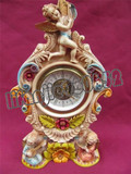 海外代购钟表座钟挂钟德国古董瓷器地幔时钟小天使丘比特弹奏乐器