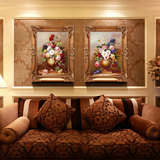 帝诺饰 欧式花卉手绘油画客厅沙发背景装饰画简约玄关餐厅壁挂画