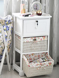 包邮白色带锁家具床头柜 简约实木收纳柜斗柜 时尚客厅卧室柜G152