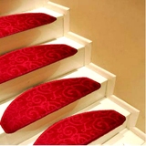 平台防滑地垫含折华德 中式红色祥云楼梯垫 踏步垫 免胶转角角