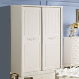欧式移门衣柜推拉门 实木移门衣柜 美式移门衣柜 1.6米1.8米白色