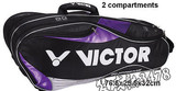 美国代购 VICTOR维克多羽毛球包经典酷炫黑紫色双肩运动球包
