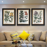美式乡村风格装饰画客厅沙发背景墙三联四联画餐厅挂画植物花卉