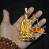 西藏密宗佛教用品 藏传随身小佛像 鎏金镀金莲师 莲花生大士9.5cm
