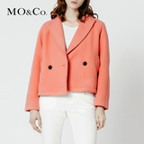 MO&Co.短款羊毛呢子外套女两粒扣翻领插肩袖口袋MA144COT46 moco