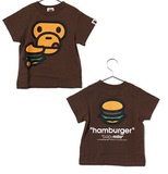 正品代2016新款购bape猿人头汉堡夏季男女童宝宝短袖T恤