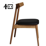 北欧实木餐椅现代简约PU皮软包靠背餐厅椅设计师宜家休闲书桌椅子