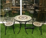 欧式铁艺桌椅马赛克桌椅茶几阳台庭院户外桌椅组合三件套装小茶几