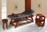 专业高端布面美容按摩床实木带柜美体床SPA床精品方形木质保健床