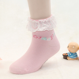 【天猫超市】小龙人 男孩女孩可爱花边宝宝袜 莱卡棉时尚童袜短袜