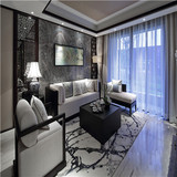 新中式奢华水墨画艺术手工腈纶地毯客厅书房茶几卧室抽象满铺定制