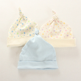 外贸西松屋新生儿帽子胎帽婴儿帽宝宝纯棉外出帽四色入0-3个月