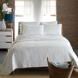外贸原单美式乡村床上用品绗缝被全棉空调被床盖三件套夏凉被白色
