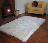 定做宜家欧式纯羊毛地毯客厅卧室白长毛绒羊皮床边床前毯地垫飘窗