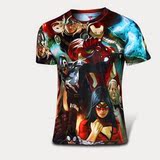 漫威超级英雄美国队长超人紧身衣健身服 男 运动修身 速短袖T恤