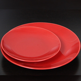 简约 喜庆 红色盘子西餐盘 意面盘  纯色骨瓷盘 外贸出口陶瓷盘子