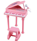 英纷儿童粉色钢琴玩具学习早教电子琴音乐琴麦克风2045双电源板