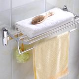 浴巾架不锈钢304毛巾架吸盘折叠伸缩活动置物架加厚卫浴五金挂件