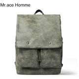 Mr.ace Homme双肩包女PU韩版休闲背包大容量旅行包学生书包电脑包