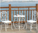 美式乡村铁艺户外实木桌椅三件套阳台庭院桌子椅子咖啡厅休闲桌椅