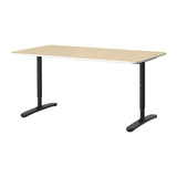 贝肯特 书桌 简约现代电脑桌写字台 160x80 桦木黑 IKEA宜家代购