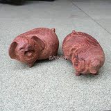 红木工艺品红木木雕笑脸猪招财木制猪缅甸花梨木夫妻猪摆件