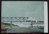 五十年代初中国发行火车大桥油画明信片