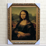 蒙娜丽莎油画欧式人物风景油画客厅酒店卧室玄关画带框油画