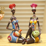 创意家居摆件装饰品特色人物摆设品客厅桌面工艺品非洲风格装饰品