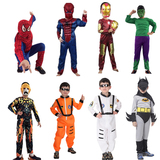 万圣节儿童表演服装 钢铁侠Cosplay蝙蝠侠复仇者联盟衣服披风超人