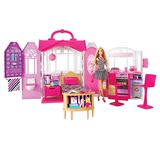 官方正品亚马逊Barbie芭比闪亮度假屋带娃娃女孩儿童玩具早教益