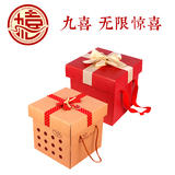 九喜正方形礼品盒 创意大号礼物包装盒 纸盒 韩版创意礼盒 喜糖盒