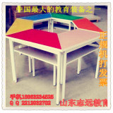 美术桌绘画桌写生桌培训桌彩色组合拼接办公桌学生课桌椅活动桌