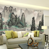 维雅斯无缝大型壁画壁纸中式国画山水画客厅沙发电视背景墙纸
