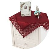 泰绣欧式婚庆桌布蕾丝布艺方形盖布婚礼盖巾结婚用床头柜小盖布