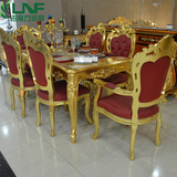 新古典餐桌 欧式餐桌餐椅组合 宫廷实木家具金箔餐桌豪华饭桌