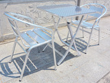 桌铝合金铝合金桌子折叠圆桌户外休闲桌子折叠餐桌折合方桌椅